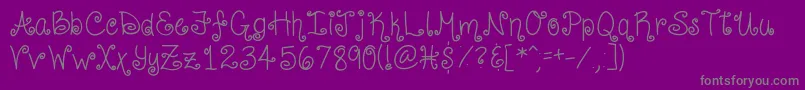 CurlyShirley Font – Gray Fonts on Purple Background