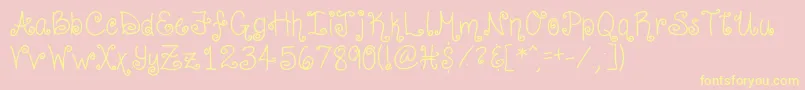 CurlyShirley Font – Yellow Fonts on Pink Background