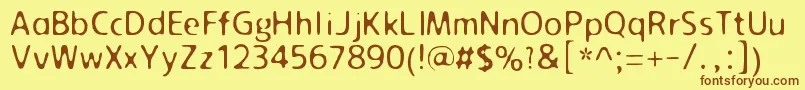 Oozing Font – Brown Fonts on Yellow Background