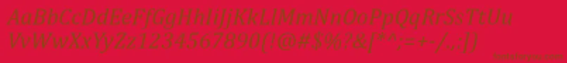 CambriaItalic Font – Brown Fonts on Red Background