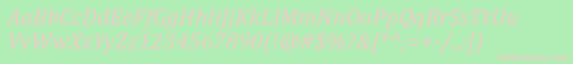 CambriaItalic Font – Pink Fonts on Green Background