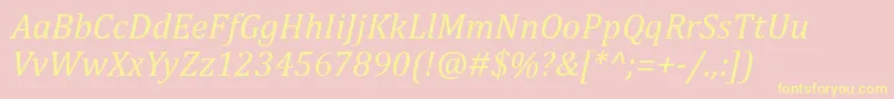 CambriaItalic Font – Yellow Fonts on Pink Background