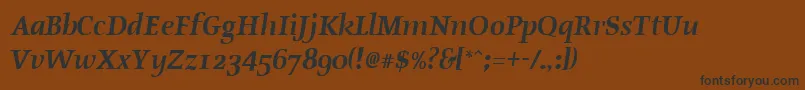 OldstyleBoldItalic Font – Black Fonts on Brown Background