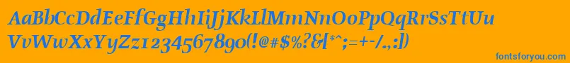 OldstyleBoldItalic Font – Blue Fonts on Orange Background