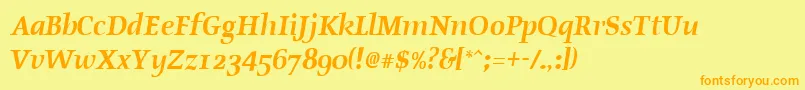 OldstyleBoldItalic Font – Orange Fonts on Yellow Background