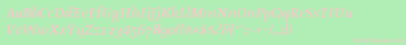 OldstyleBoldItalic Font – Pink Fonts on Green Background