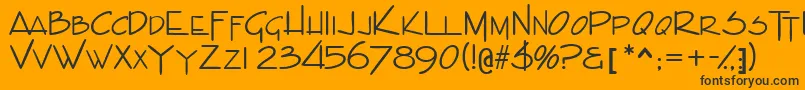 Indascapsssk-fontti – mustat fontit oranssilla taustalla