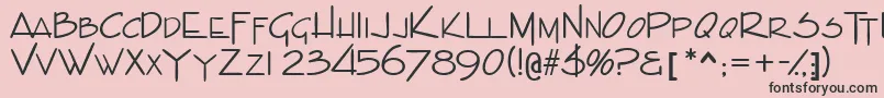 フォントIndascapsssk – ピンクの背景に黒い文字