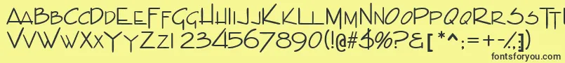 Indascapsssk-fontti – mustat fontit keltaisella taustalla