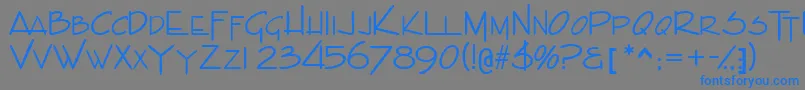 Indascapsssk-Schriftart – Blaue Schriften auf grauem Hintergrund