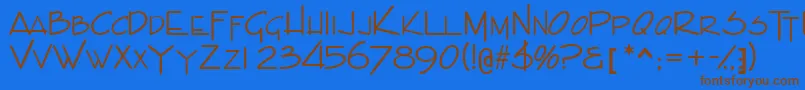 Indascapsssk Font – Brown Fonts on Blue Background