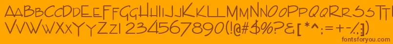 Indascapsssk Font – Brown Fonts on Orange Background