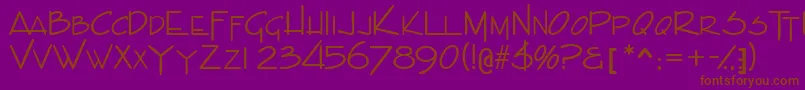 Шрифт Indascapsssk – коричневые шрифты на фиолетовом фоне