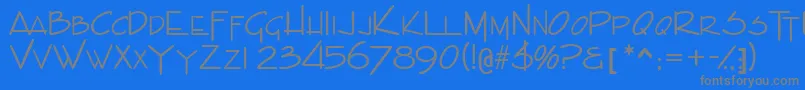 Indascapsssk Font – Gray Fonts on Blue Background