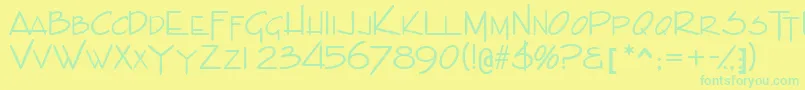 Indascapsssk-fontti – vihreät fontit keltaisella taustalla
