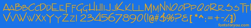 Indascapsssk Font – Orange Fonts on Blue Background