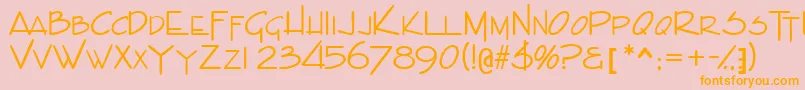 Indascapsssk Font – Orange Fonts on Pink Background