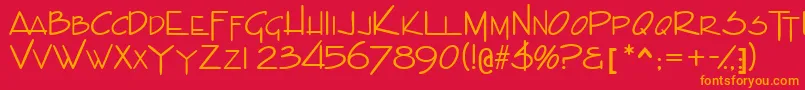 Indascapsssk Font – Orange Fonts on Red Background