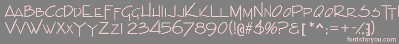 Indascapsssk-fontti – vaaleanpunaiset fontit harmaalla taustalla