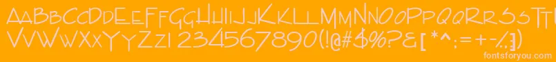 Indascapsssk Font – Pink Fonts on Orange Background