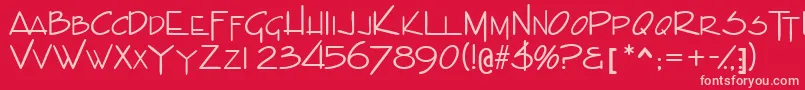 Indascapsssk-fontti – vaaleanpunaiset fontit punaisella taustalla