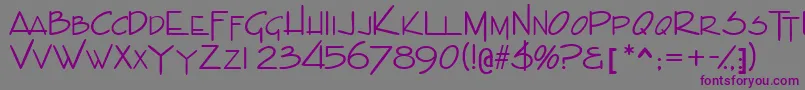 Indascapsssk-Schriftart – Violette Schriften auf grauem Hintergrund