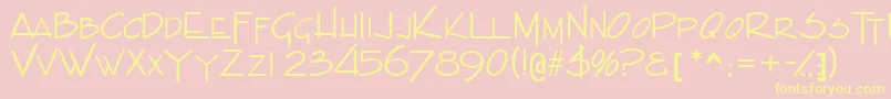 Indascapsssk-fontti – keltaiset fontit vaaleanpunaisella taustalla