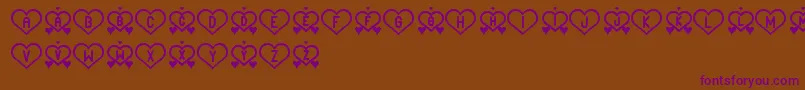 AndLoveSt Font – Purple Fonts on Brown Background