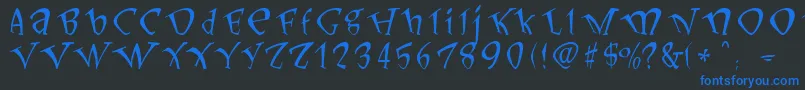 Loneln Font – Blue Fonts on Black Background