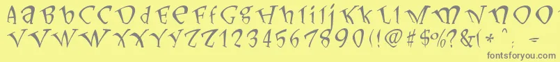 フォントLoneln – 黄色の背景に灰色の文字