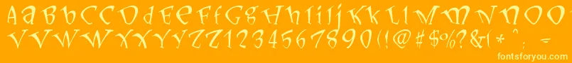 Loneln Font – Yellow Fonts on Orange Background