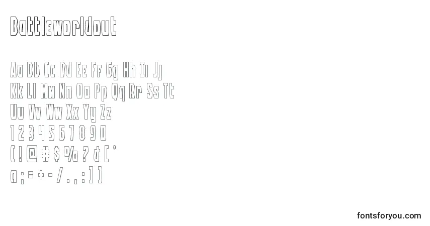 Шрифт Battleworldout – алфавит, цифры, специальные символы