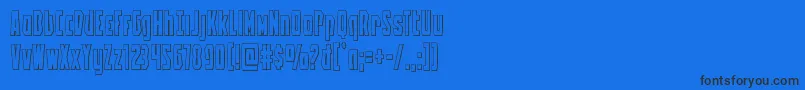 Battleworldout Font – Black Fonts on Blue Background