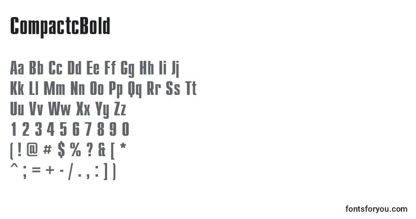 CompactcBoldフォント–アルファベット、数字、特殊文字