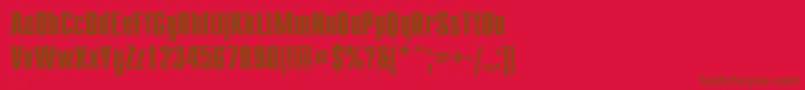 Weitere Informationen zur CompactcBold-Schriftart CompactcBold-Schriftart – Braune Schriften auf rotem Hintergrund