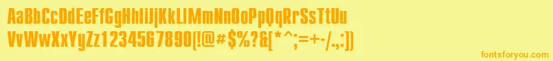 CompactcBold Font – Orange Fonts on Yellow Background