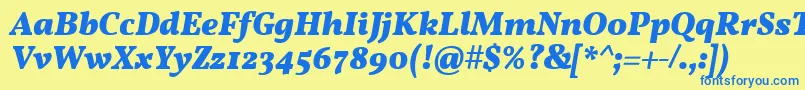 VollkornBoldItalic Font – Blue Fonts on Yellow Background