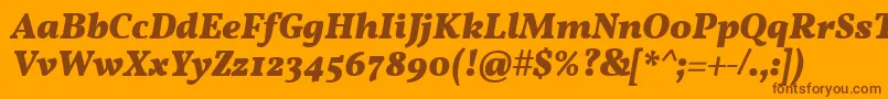 VollkornBoldItalic-Schriftart – Braune Schriften auf orangefarbenem Hintergrund
