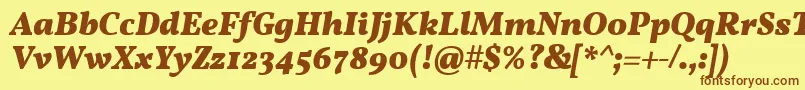 VollkornBoldItalic Font – Brown Fonts on Yellow Background