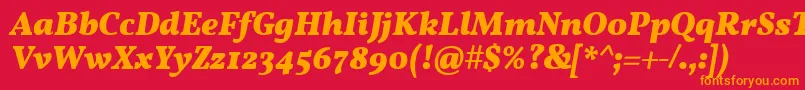 VollkornBoldItalic Font – Orange Fonts on Red Background