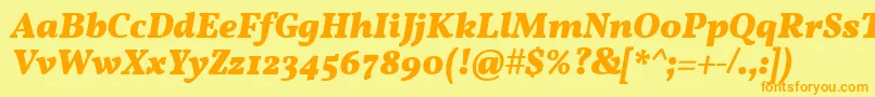 VollkornBoldItalic Font – Orange Fonts on Yellow Background