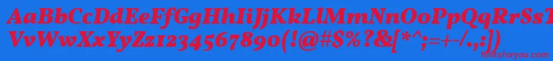 VollkornBoldItalic Font – Red Fonts on Blue Background