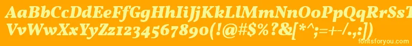 VollkornBoldItalic Font – Yellow Fonts on Orange Background