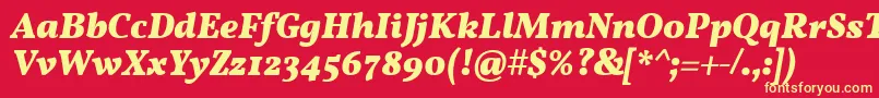 Шрифт VollkornBoldItalic – жёлтые шрифты на красном фоне