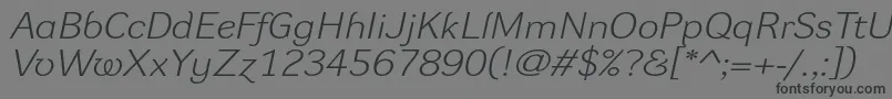 DynagrotesklxeItalic-Schriftart – Schwarze Schriften auf grauem Hintergrund