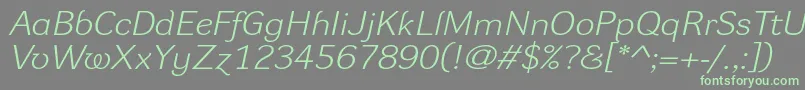 DynagrotesklxeItalic Font – Green Fonts on Gray Background