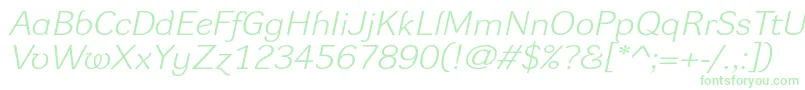 DynagrotesklxeItalic-Schriftart – Grüne Schriften auf weißem Hintergrund