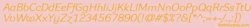 DynagrotesklxeItalic Font – Orange Fonts on Pink Background