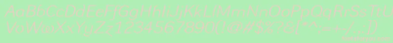 DynagrotesklxeItalic Font – Pink Fonts on Green Background