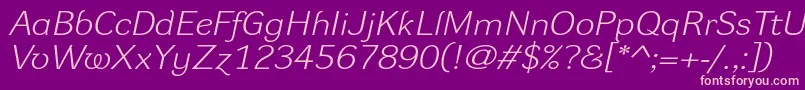 DynagrotesklxeItalic Font – Pink Fonts on Purple Background